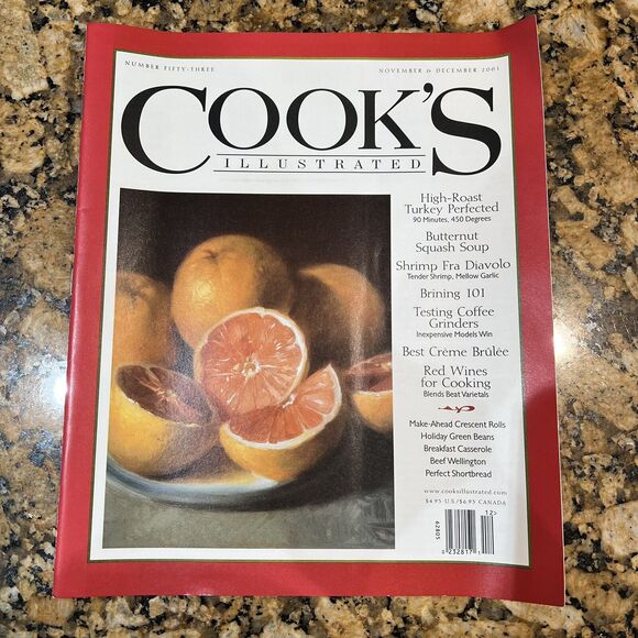 Vintage Cooks Illustrated Cooking Recipe Magazine November December 2001 - Picture 1 of 3